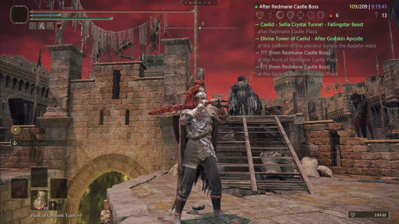 In-game overlay showing current zone and exits